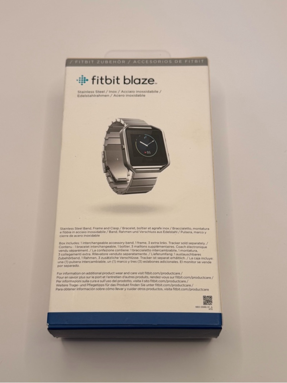 Fitbit Blaze OEM Stainless Steel Accessory Band - Silver, New